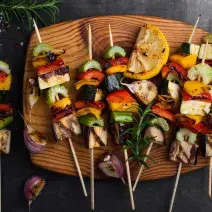 brochetas de vegetales