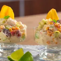 Ceviche en salsa  blanca